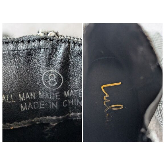 Lulus Rabea Black and White Plaid High Heel Booties Sz 8 - Picture 6 of 11